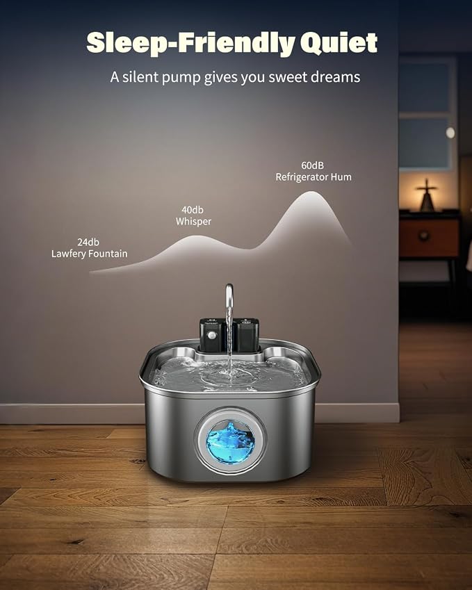 Wireless Cat Water Fountain Stainless Steel - Image 5