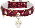 PetsHome Cat Collar, Dog Collar, PU Leather Adjustable Pet Collar by PetsHome