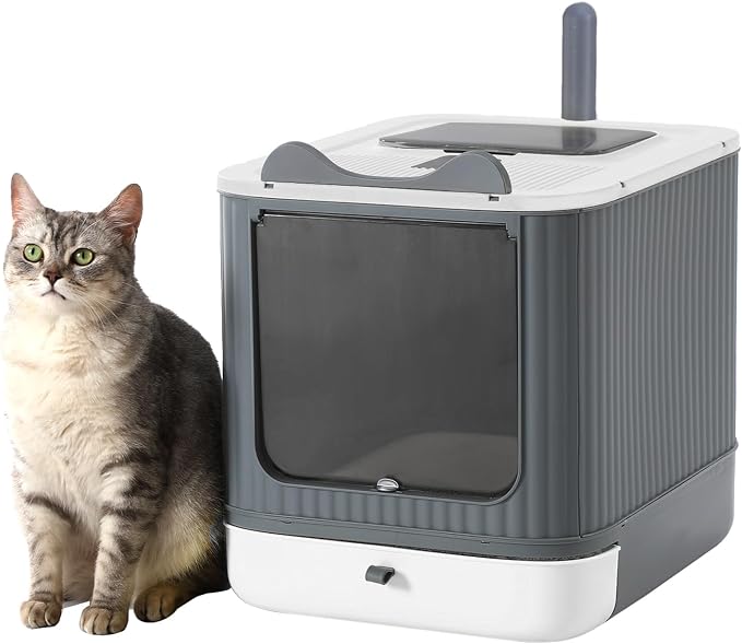 Foldable Cat Litter Box, Fully Enclosed Litter Box by LCZLBRRD