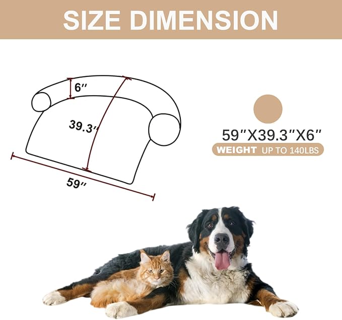 Tinaco Luxurious Calming Dogs/Cats Bed Mats, Dog Pad Washable Removable Couch - Image 2