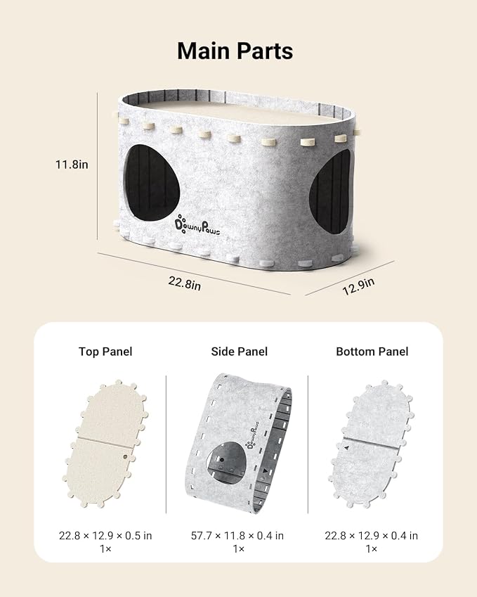 DownyPaws Cat House for Indoor Cats, Cat Bed Cave for Multiple & Large Cats Up - Image 9