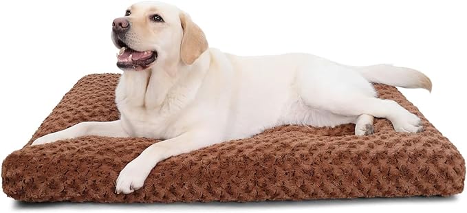 KSIIA Washable Dog Bed Deluxe Plush Dog Crate Beds Comfy Kennel Pad Anti-Slip by KSIIAPetProducts