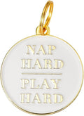 Two Tails Pet Company Personalized 'Nap Hard, Play Hard' Pet ID Tag & Collar by TwoTailsPetCompany