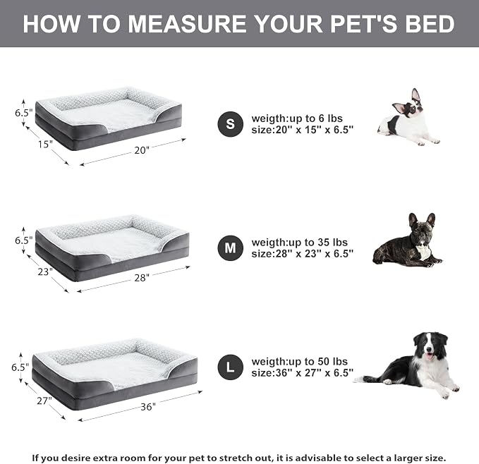 Orthopedic Dog Bed for Large Dogs, Egg Crate Foam Bed for Large Dogs, Equipped - Image 4