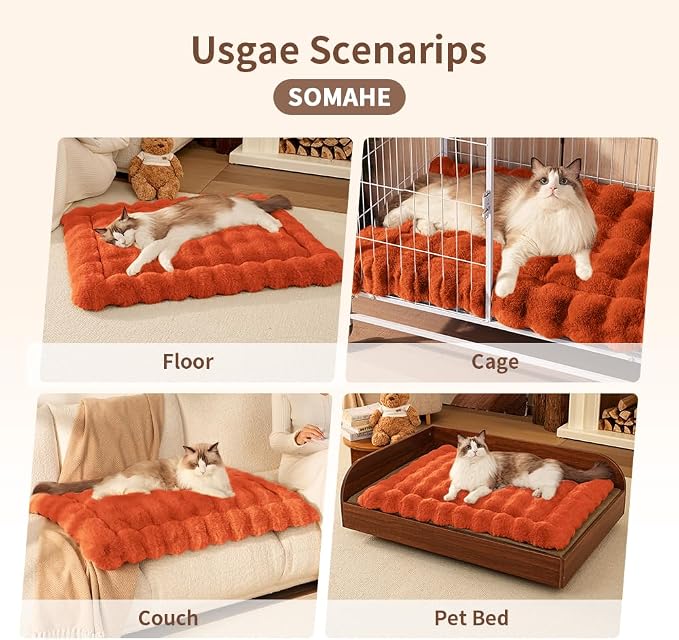 Self-Warming Cat Bed, Plush Faux Fur Pet Bed Mat - Image 8