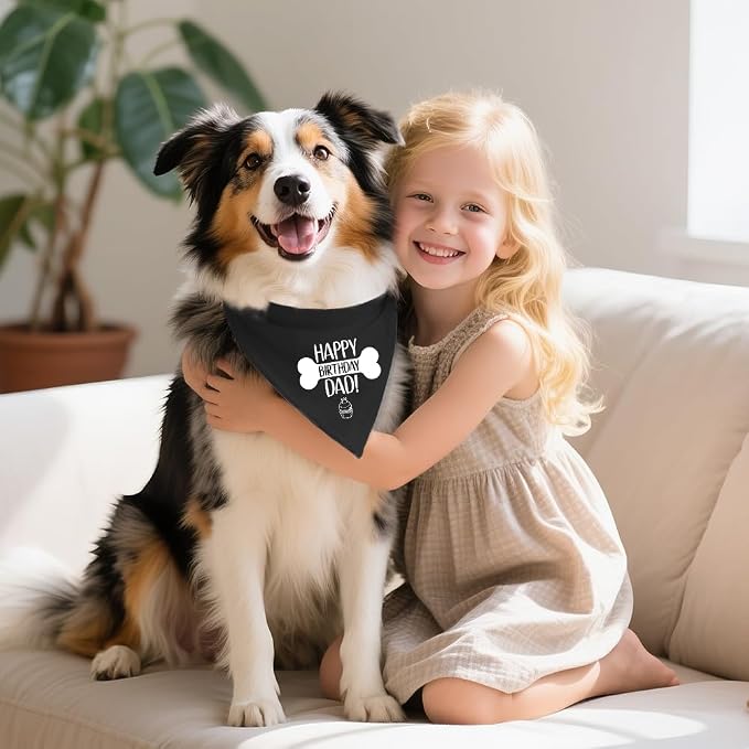 Happy Birthday Dad Funny Dog Bandana, Dog Scarf Accessory - Image 4