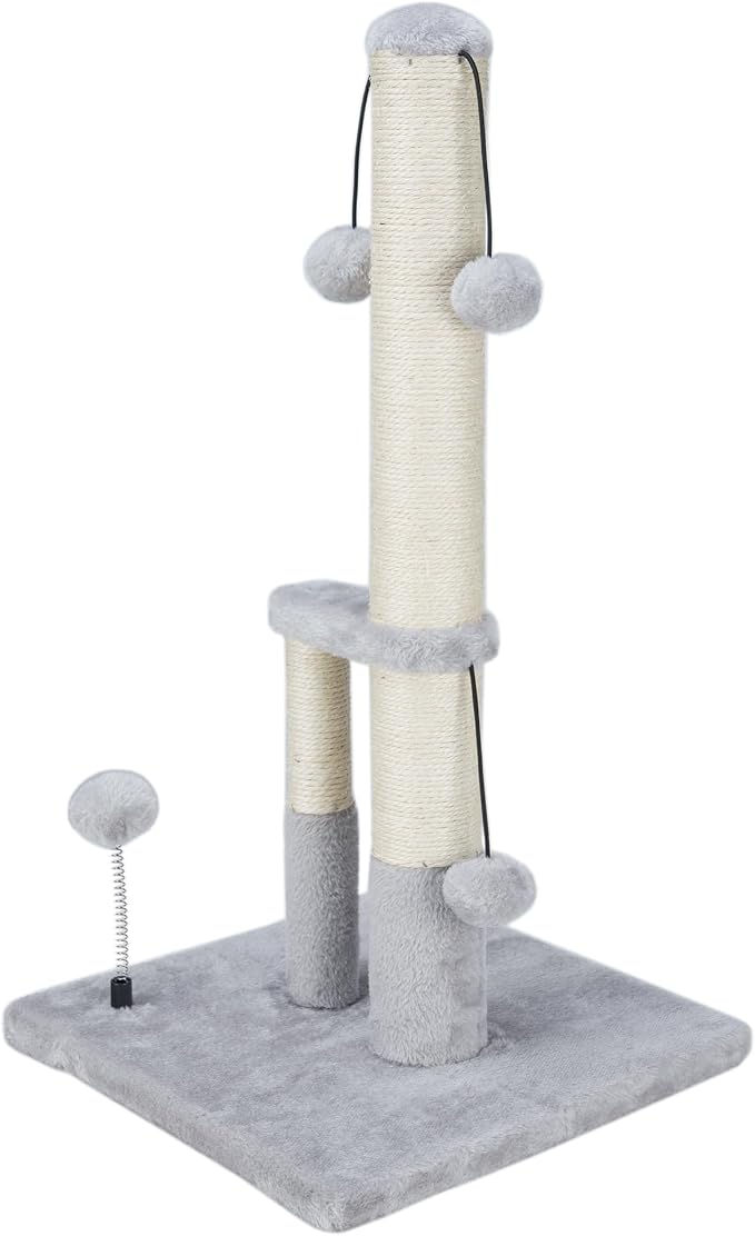 Dimaka Tall Cat Scratching Post, Double Lower Posts Extra Stable Cat Post Tree by DIMAKA