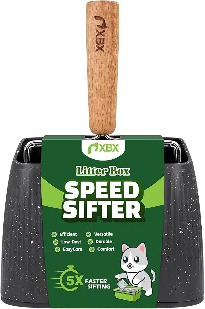 XBX Cat Litter Scoop with Holder, Heavy Duty Litter Sifter, Stainless Steel - Image 3