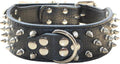 Serijoars Spiked Studded Dog Collar, PU Leather Dog Collar, Adjustable Pet by Serijoars