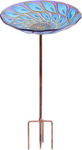 VCUTEKA Glass Bird Bath Outdoor BirdBath Garden Bird Feeder by VCUTEKA