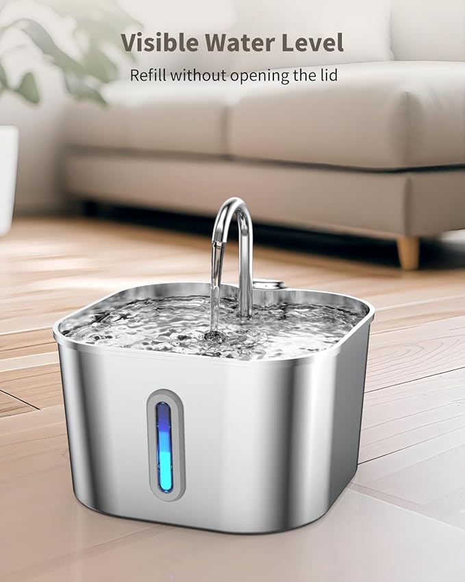Cat Water Fountain Stainless Steel, 74oz/2.2L Cat Fountain - Image 6