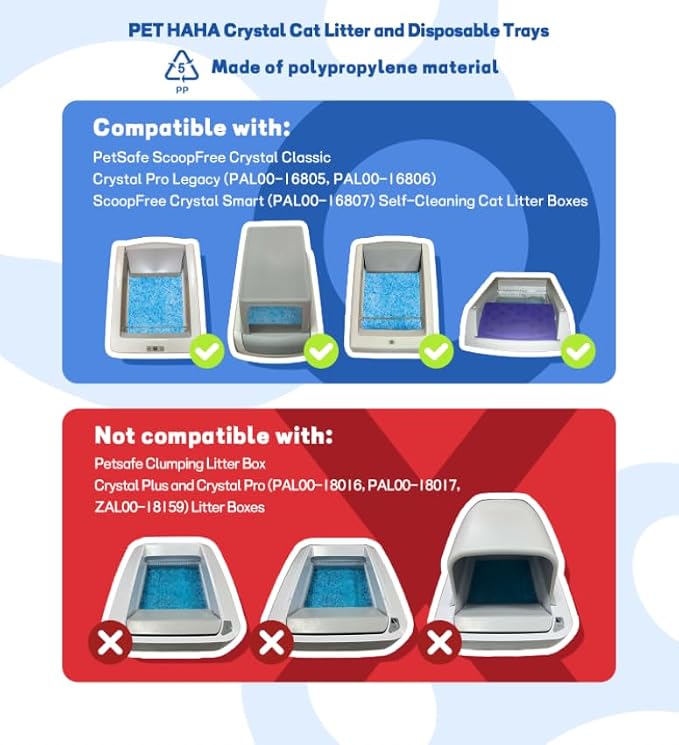 Crystal Cat Litter and Disposable Litter Trays 3 Sets Compatible - Image 2