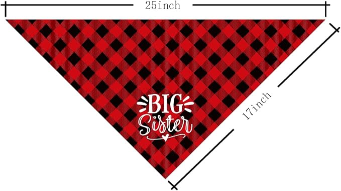 Big Sister Buffalo Plaid Plaid Plaid Blue Camo Pet Scarf Dog Bandana - Image 4