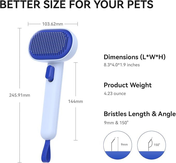 aumuca Skin Friendly Self-Cleaning Slicker Brush - Image 9