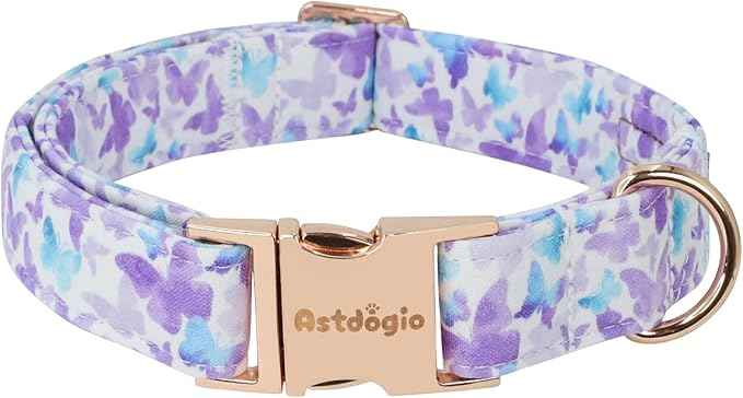 Elegant Butterfly Dog Collar, Adjustable Comfortable