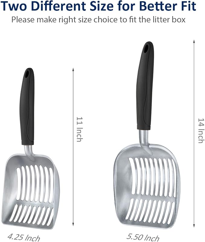 WePet Cat Litter Scoop, Aluminum Alloy Sifter, Kitty Metal Scooper, Deep Shovel - Image 3