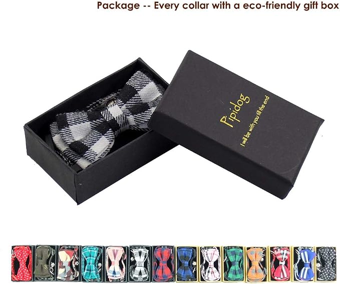 Cat Collars Breakaway with Bell and Bow Tie, Plaid Design Adjustable Safety - Image 2