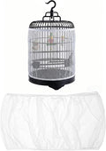 2 Pcs Bird Cage Seed Catcher, Adjustable Bird Cage Net Cover, Reusable Soft by SFIELCAPA