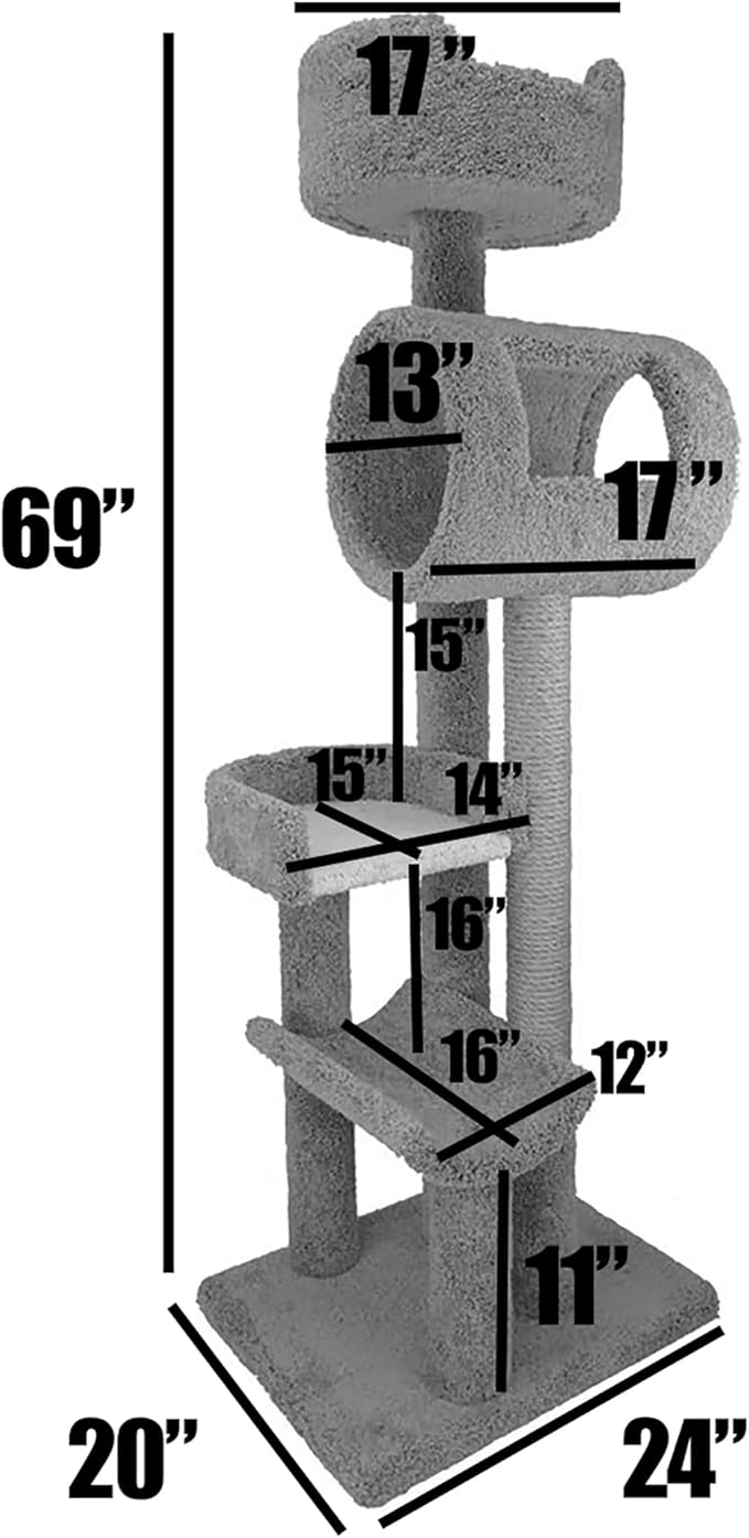 New Cat Condos 140003- Solid Wood Cat Climbing Tower Cat Tree - Image 2