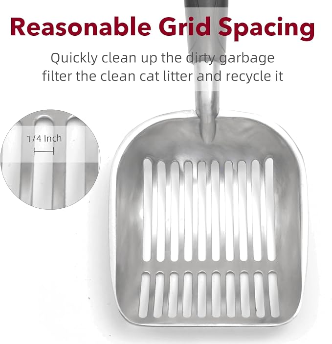 Cat Litter Scoop, Kitty Metal Scooper, Aluminum Alloy Sifter, Kitten Pooper - Image 6