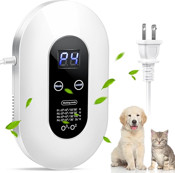 Ozone Odor Eliminator for Strong Odor 99% Cat Litter Deodorizer Dog Poof Odor by ICARE
