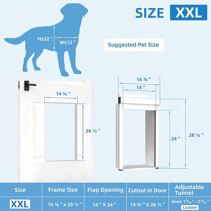 Extra-Large Electronic Dog Door, Pet Automatic Door Smart Aluminum Dog Door - Image 2