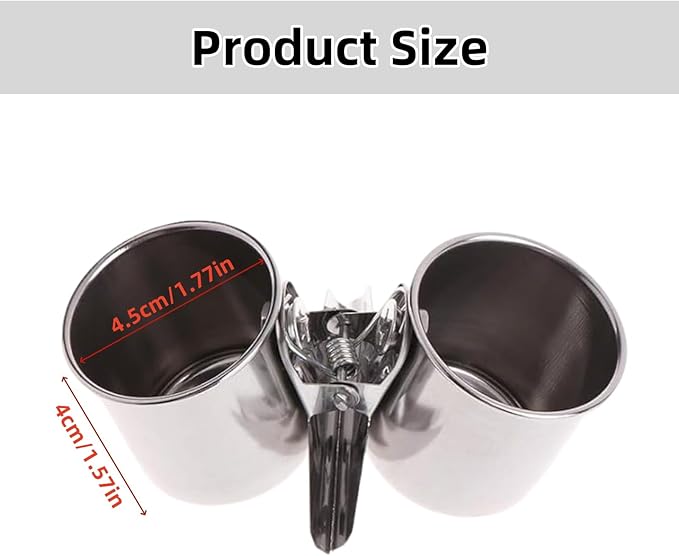 2 PCS Stainless Steel Bird Bowls - Image 2