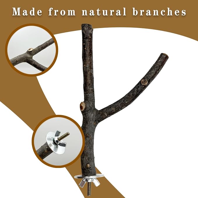 5Pcs Natural Wooden Bird Perch Set – Parrot Perch Toys, Wooden Perch Swing - Image 5