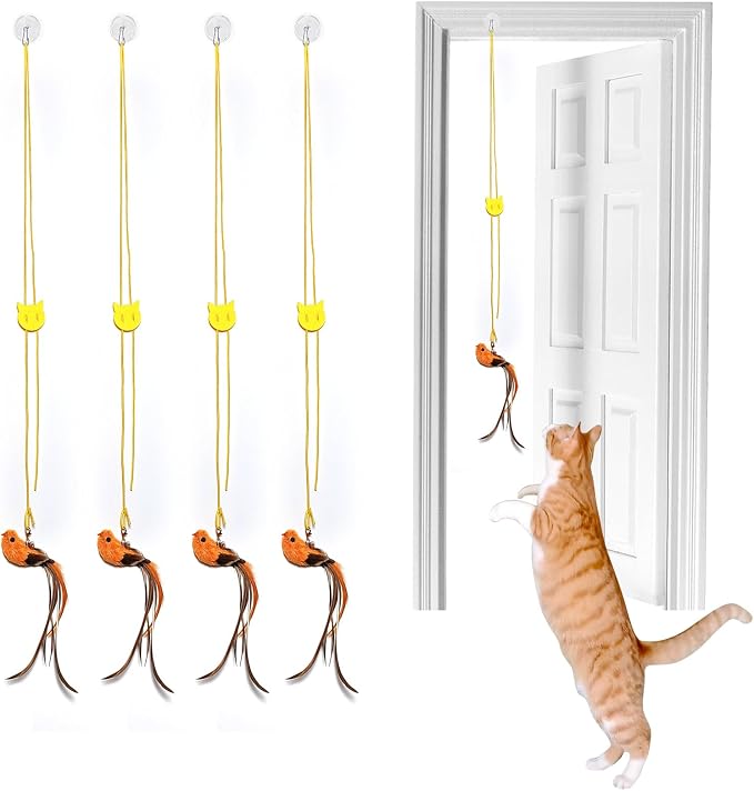 4 Bird Cat Wand Toy Refill for Indoor Cats, Interactive Birds Simulation Set - Image 6