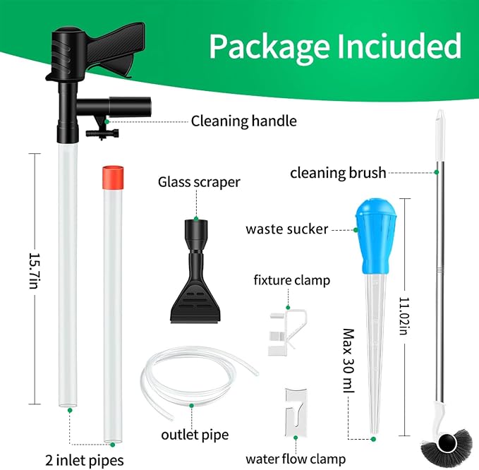 Aquarium Gravel Cleaner, Fish Tank Cleaner, Manual Vacuum Water Changer - Image 3