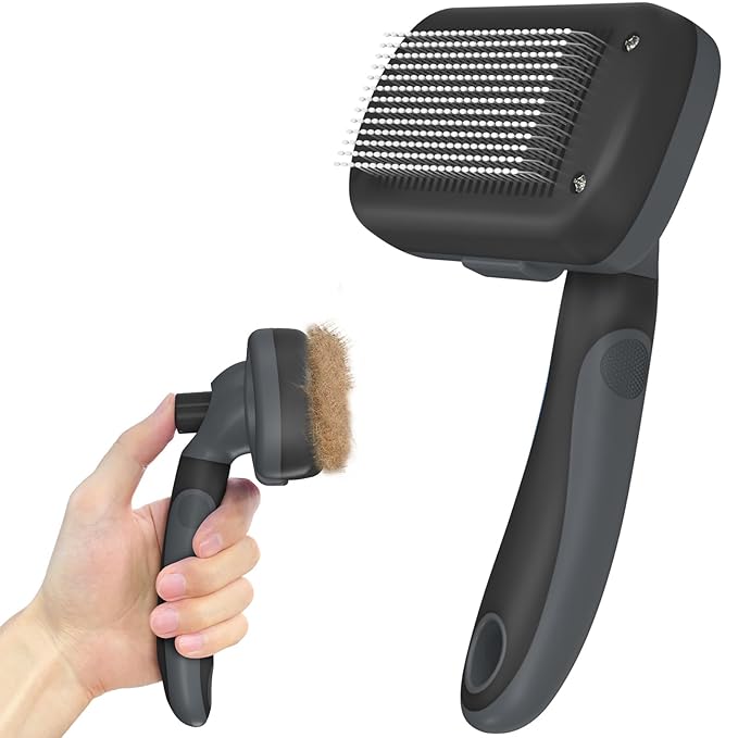 Self-Cleaning Deshedding Brush for Dogs & Cats by Dipoo