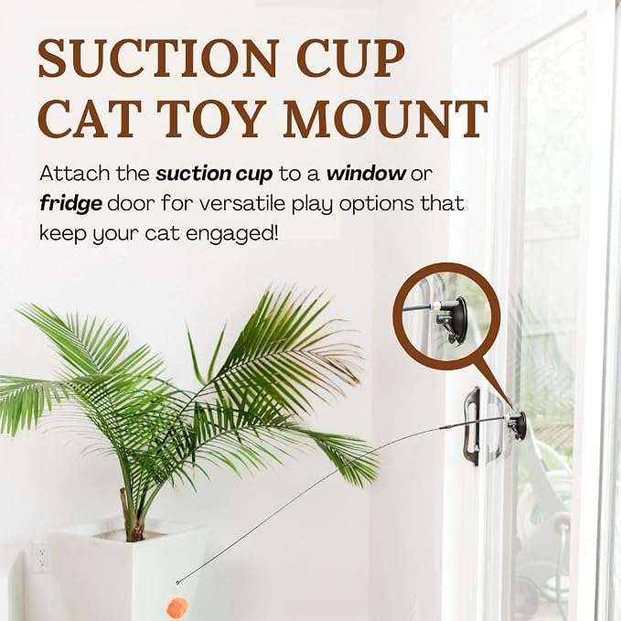 Cat Toys Set Cat Fishing Pole Retractable Wand Suction Cup & Hanging Teaser Wand - Image 6