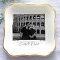 Custom Couple Portrait Photo Ring Dish, Personalized Picture Trinket Tray by Anniversaree