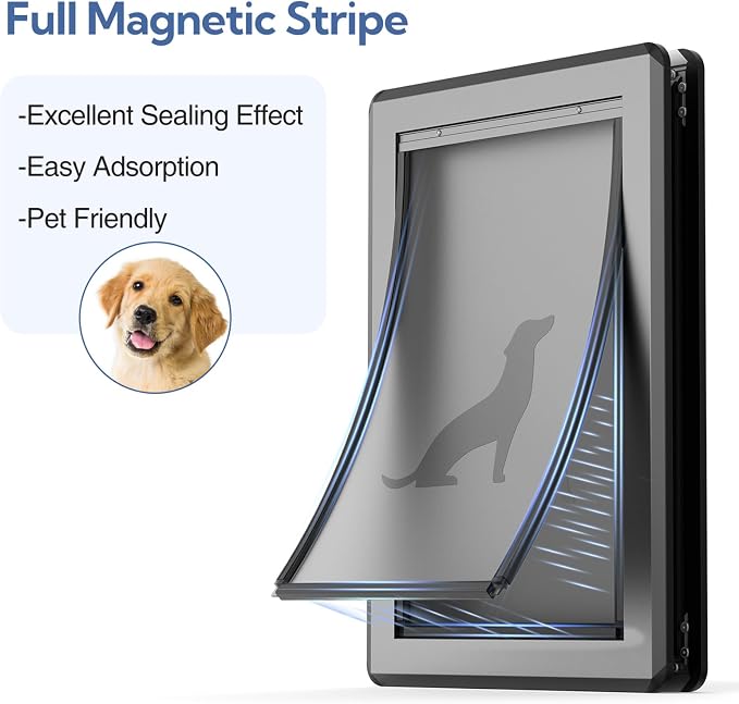 Dog Door for Exterior Door, Antirust & Heavy Duty Doggie Door, Aluminum Doggy - Image 3