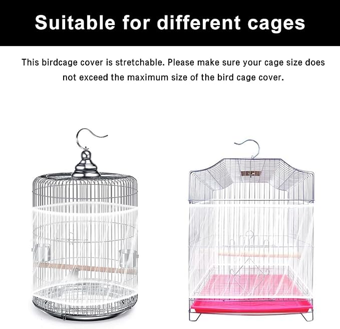 Soft Airy Bird Cage Net Cover, Bird Cage Seed Catcher, Skirt Guard Gauze - Image 3