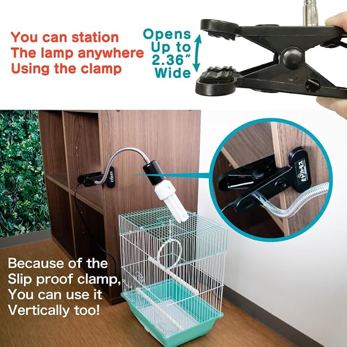 FUNKS TORITOMOSU Bird Cage UVB Light Combo Kit, AvianSun Lamp 2.4% UVB UVA 20W - Image 7