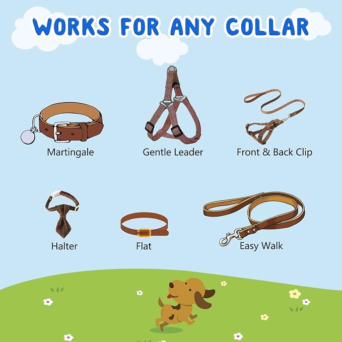YUEPET Dog Safety Collar Clips 5 Pack Adjustable Prong Collar Backup Clip - Image 4