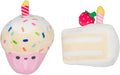 Pearhead Happy Birthday Cake Cat Toy Set, Stuffed Birthday Cake and Cupcake Cat by Pearhead