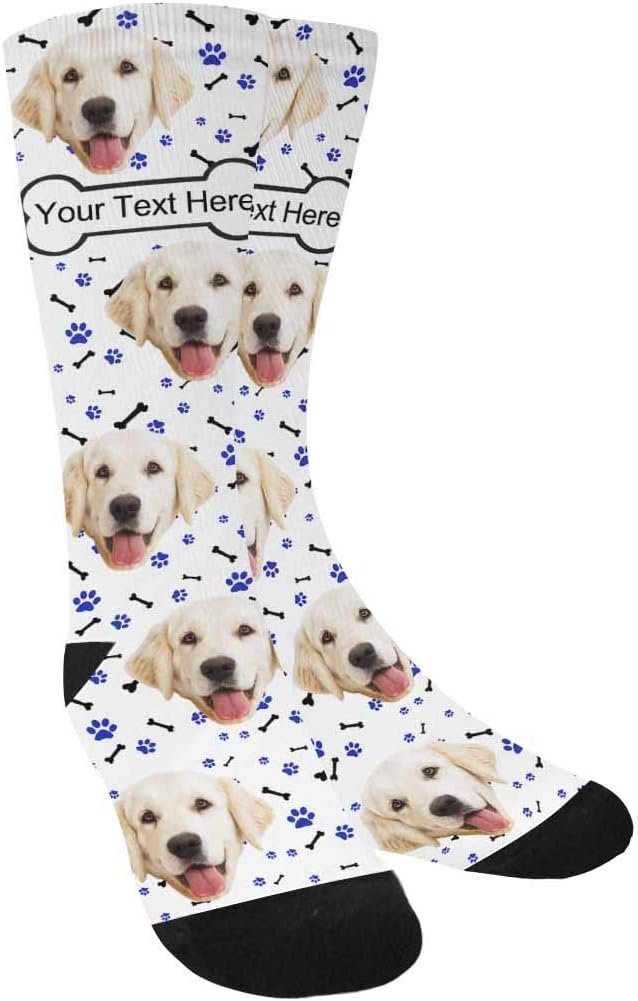 MyPupSocks Custom Personalized Photo Pet Face Socks, Cat and Dog Tracks Paws by MyPupSocks