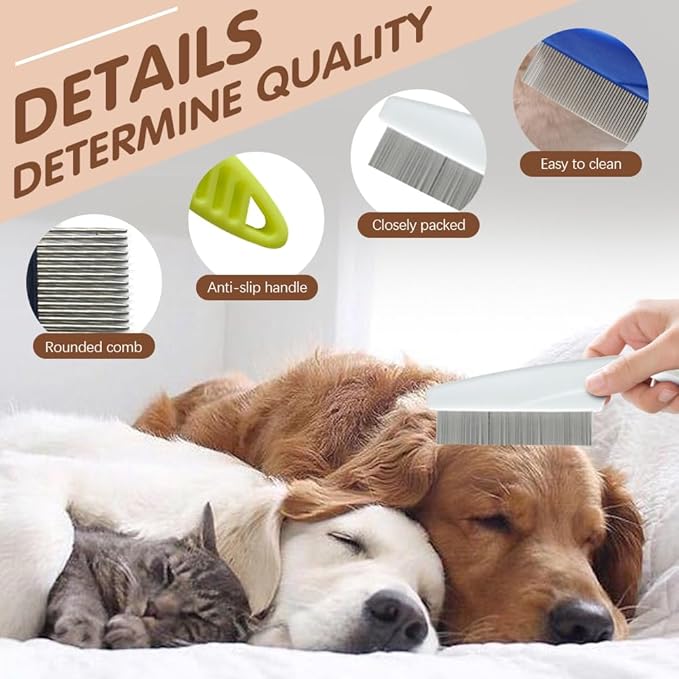 2 Pack Multifunctional Pet Comb, Upgrade Pet Grooming Brush Magic Tear Stain - Image 5