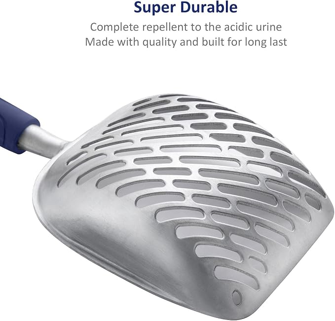WePet Cat Litter Scoop, Aluminum Alloy Sifter, Kitty Metal Scooper, Deep Shovel - Image 5