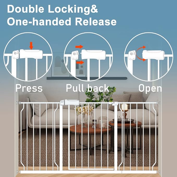 Extra Wide Baby Gate 14.17in Wide Extensions Walk Through Baby Gate Pressure - Image 6