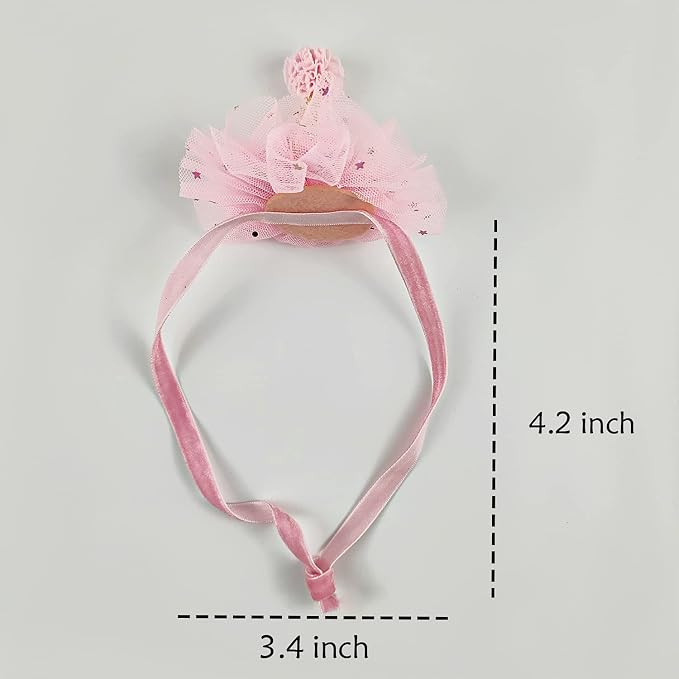 Birthday Hat Scarf Set for Pet Puppy Cat, Cute Lace Bandana Bib Scarf Crown Hat - Image 5