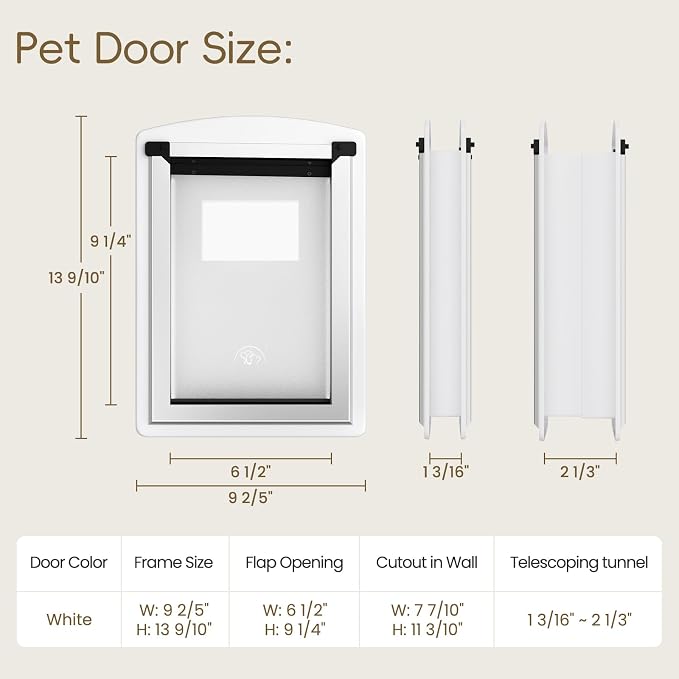 MAVRICFLEX Cat Door for Door, All-Stainless Steel Frame Cat Door - Image 3