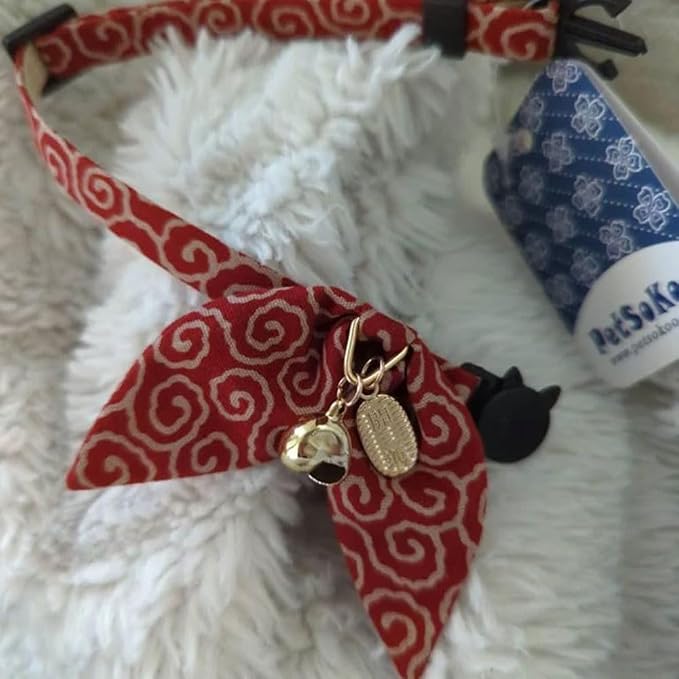 PetSoKoo Bunny Ears Cat Collar, Japan Lucky ‘開三運’ Charm. Safety Breakaway - Image 8