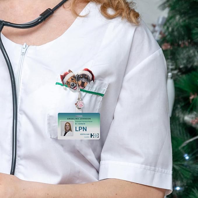 callie Personalized Christmas Pet Badge Reel - Image 5