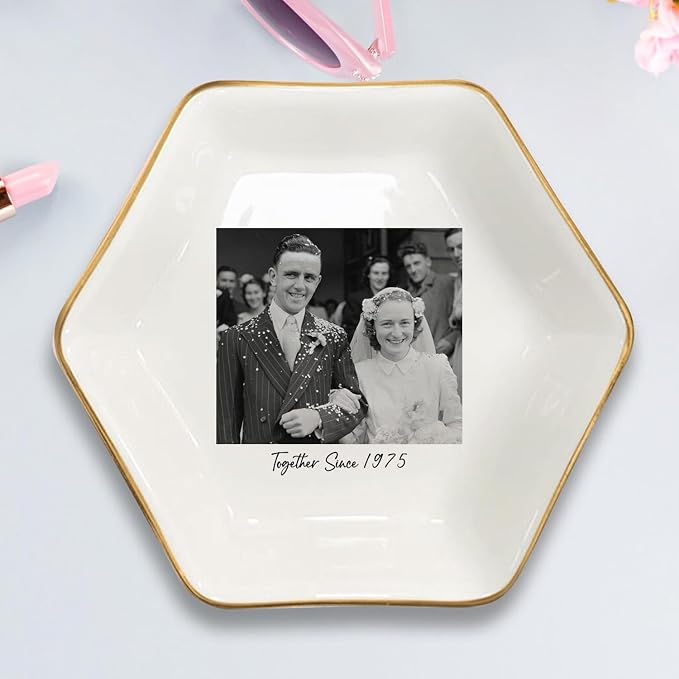 Custom Photo Ring Dish, Personalized Polaroid Picture Trinket Tray, Wedding - Image 4