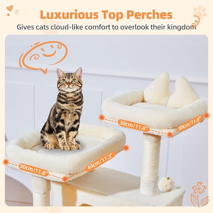 Taoqimiao Cat Tree 57.5-Inch, Cat Tower - Image 7
