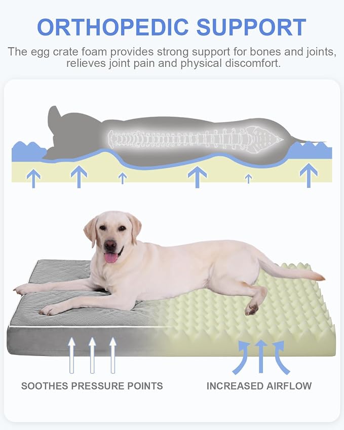 KSIIA Orthopedic Dog Bed for Crate Large Dog Bed XL - Image 3
