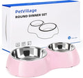 Double Dog Bowls Set – Non-Slip Pet Food & Water Dishes by Petvillage